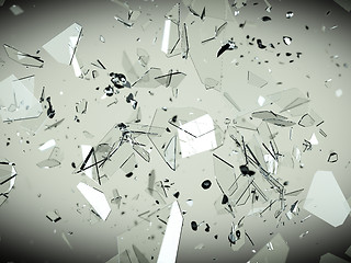 Image showing Splitted or cracked glass pieces 