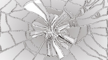 Image showing Cracked or Shattered glass on white