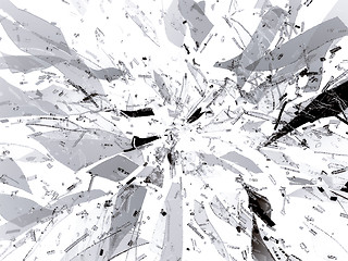 Image showing Splitted or broken glass pieces on white