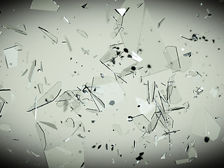 Image showing Pieces of splitted or cracked glass 