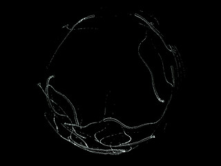 Image showing Dark liquid drops mixing and formation isolated