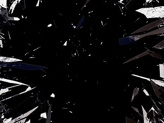 Image showing Shattered glass isolated over black background