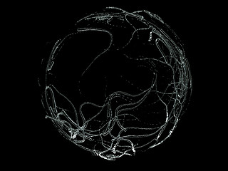 Image showing Dark fluid flow drops mixing and formation isolated