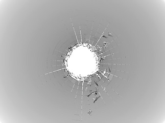 Image showing Pieces of Broken or Shattered white glass