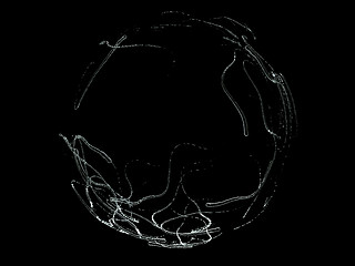 Image showing black fluid drops mixing and formation isolated