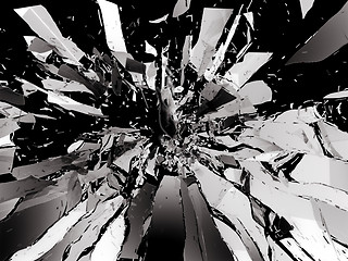 Image showing Shattered glass: sharp Pieces isolated