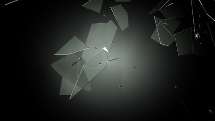 Image showing Splitted or Shattered glass on black
