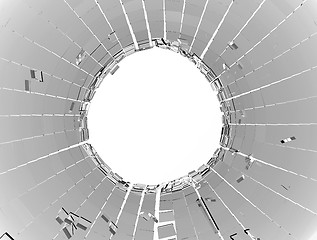 Image showing Shattered glass over white background