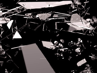 Image showing Pieces of destructed Shattered glass