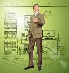 Image showing Vector Business Man Shows Well Done