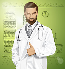 Image showing Vector Doctor With Stethoscope