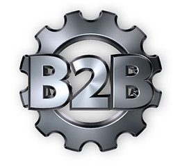 Image showing b2b tag and gear wheel - 3d rendering