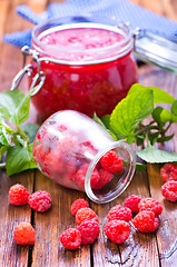 Image showing raspberry and jam