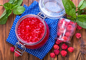 Image showing raspberry and jam