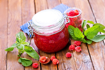Image showing raspberry and jam