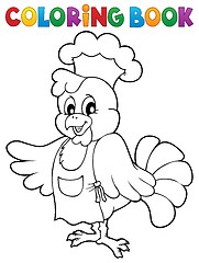 Image showing Coloring book chicken chef