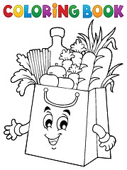 Image showing Coloring book shopping bag theme 1