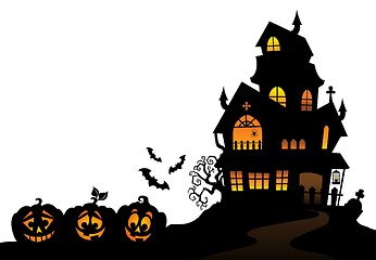 Image showing Haunted house silhouette theme image 4