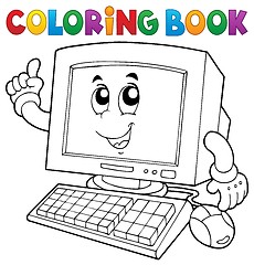 Image showing Coloring book computer thematics 1