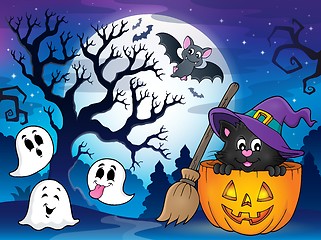 Image showing Halloween cat theme image 4