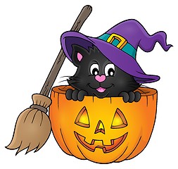 Image showing Halloween cat theme image 1