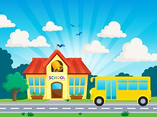 Image showing School and bus theme image 2