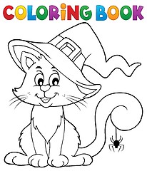 Image showing Coloring book Halloween cat theme 2