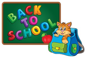 Image showing Cat in schoolbag theme image 3