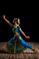 Image showing Beautiful woman dancer of Indian classical dance Bharatanatyam