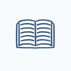 Image showing Open book sketch icon.