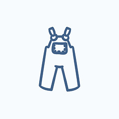 Image showing Baby overalls sketch icon.