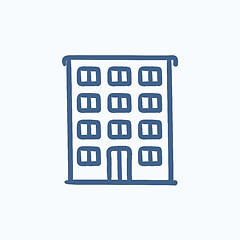 Image showing Residential building sketch icon.