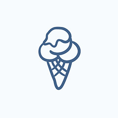 Image showing Ice cream sketch icon.