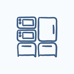 Image showing Household appliances sketch icon.
