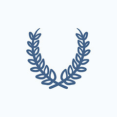 Image showing Laurel wreath sketch icon.