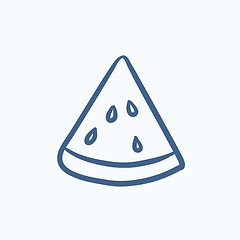 Image showing Watermelon sketch icon.