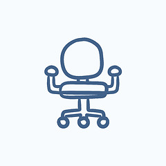 Image showing Office chair sketch icon.