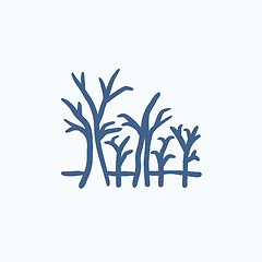 Image showing Tree with bare branches sketch icon.