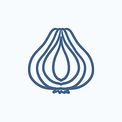 Image showing Garlic sketch icon.