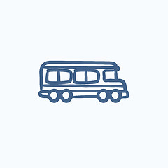 Image showing School bus sketch icon.