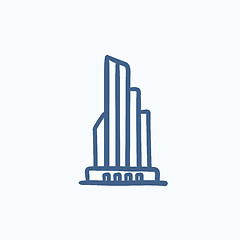 Image showing Skyscraper office building sketch icon.