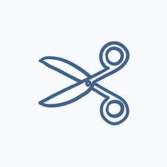 Image showing Scissors sketch icon.