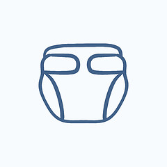 Image showing Baby diaper sketch icon.