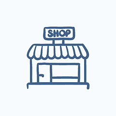 Image showing Shop store sketch icon.