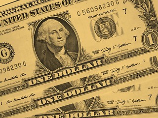 Image showing Dollar notes 1 Dollar - vintage