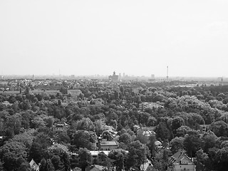 Image showing Aerial view of Berlin in black and white