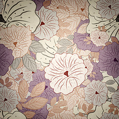 Image showing Floral Seamless Grunge Pattern