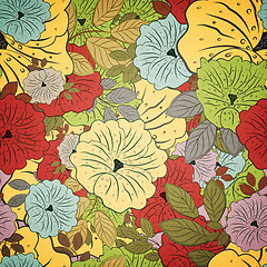 Image showing Floral Seamless Grunge Colored Pattern