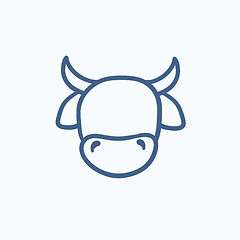 Image showing Cow head sketch icon.