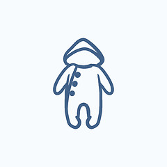Image showing Baby rompers sketch icon.